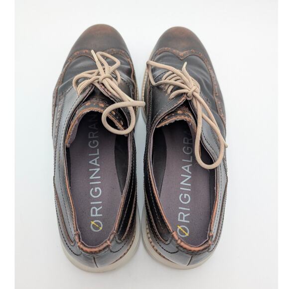 Cole Haan ØriginalGrand Wingtip Oxford Shoes Men's Dark Brown Size US8M EU41 - Picture 6 of 11